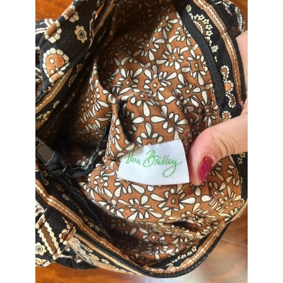 Vera Bradley Retired Cafe Latte Quilted Pattern Purse Handbag Paisley Brown - Picture 10 of 11